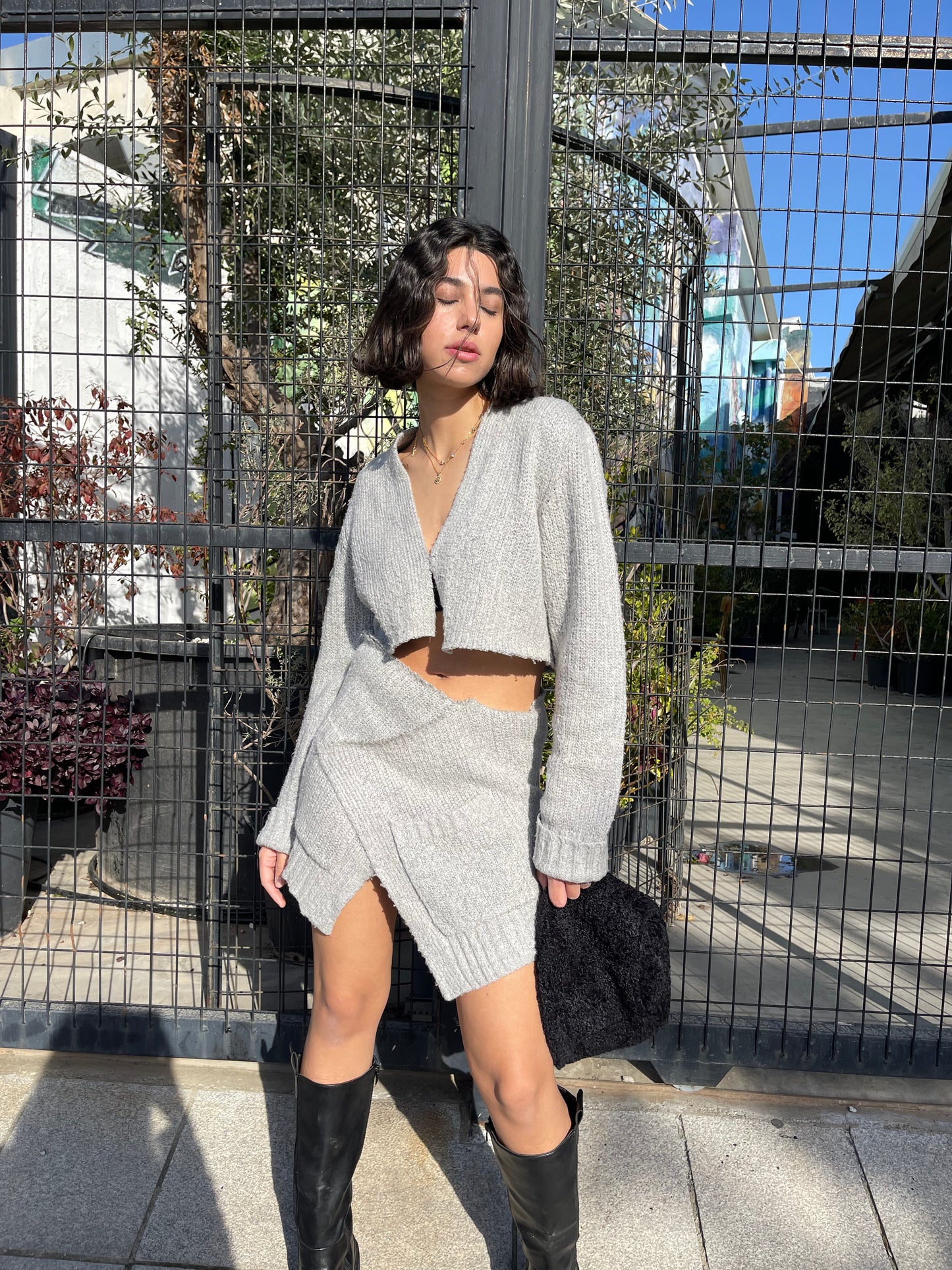 Grey Knitted Co-ord